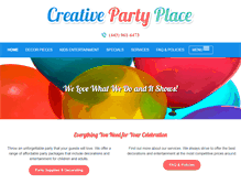 Tablet Screenshot of creativepartyplay.com